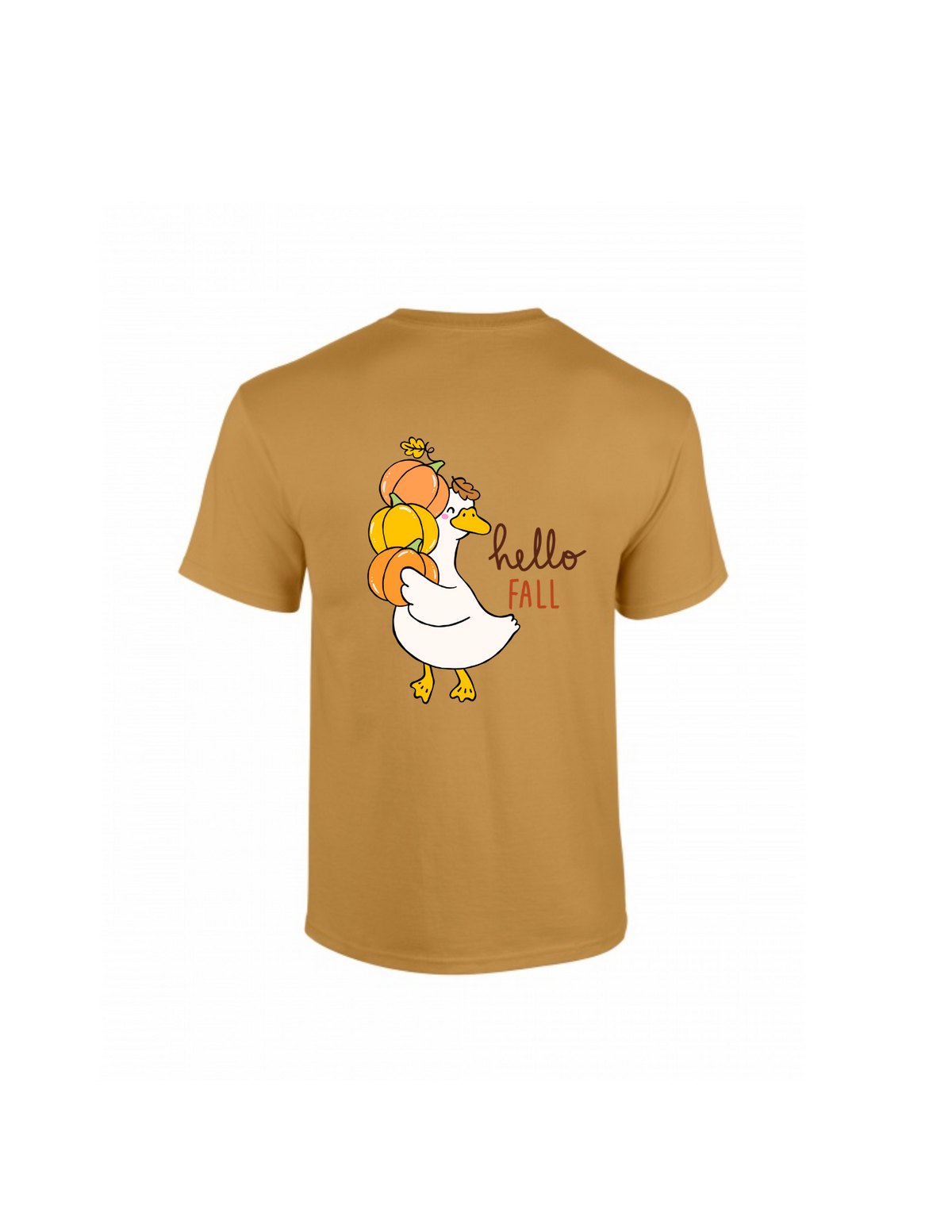 Hello Fall Pumpkin Goose T-Shirt | Cute Autumn Graphic Tee